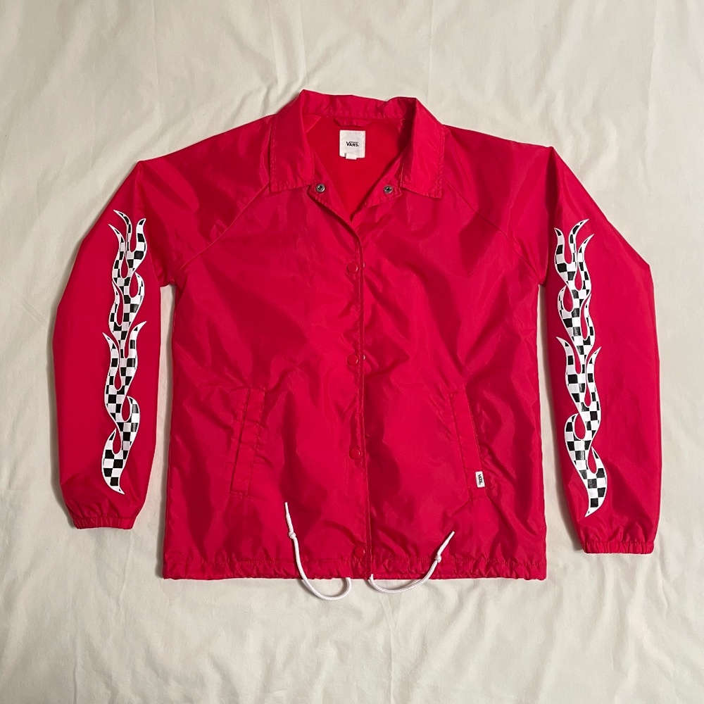 Adult XS Vans "Off the Wall" Red Jacket. Shell with fleece lining.